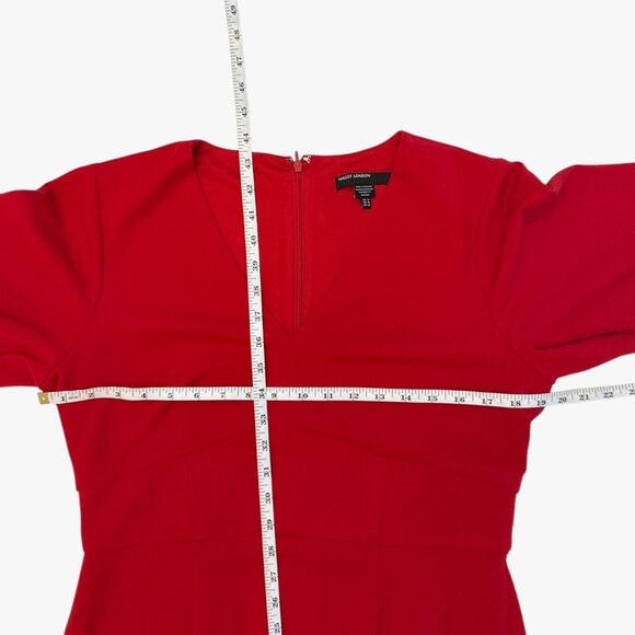 Maggy London Women's Butterfly Sleeve Midi Dress in Red Sz 12 Retro Capsule - Picture 4 of 6